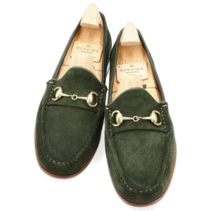 Sale Carmina MOCASSINS A BOUCLE FEMME DAIM VERT MOUSSE | MOSS