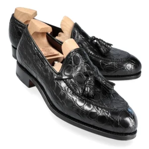 Outlet Carmina MOCASSINS A GLAND CROCODILE NOIR | BLACK