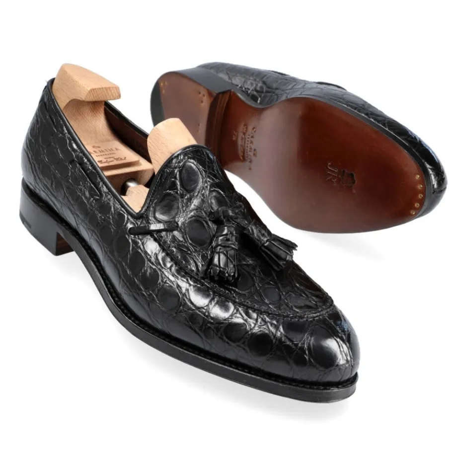 mocassins_a_gland_crocodile_noir__carmina_1.webp Outlet Carmina MOCASSINS A GLAND CROCODILE NOIR | BLACK