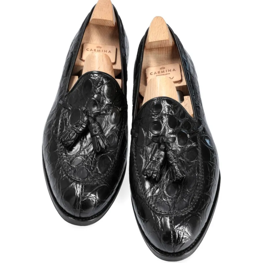 mocassins_a_gland_crocodile_noir__carmina_3.webp Outlet Carmina MOCASSINS A GLAND CROCODILE NOIR | BLACK