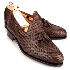 New Carmina MOCASSINS A GLAND MARRON CUIR TRESSE | BROWN
