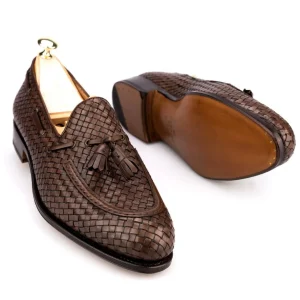 New Carmina MOCASSINS A GLAND MARRON CUIR TRESSE | BROWN