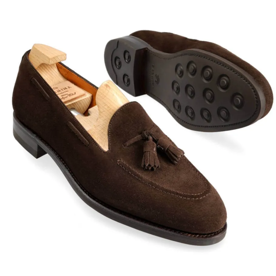 mocassins_a_glands_femme_daim_marron_carmina_1.webp Best Sale Carmina MOCASSINS A GLANDS FEMME DAIM MARRON | BROWN
