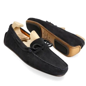 Fashion Carmina MOCASSINS AVEC NOEUD FEMME DAIM MARINE | NAVY