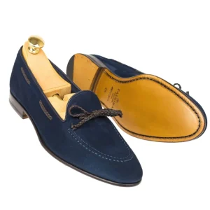 Clearance Carmina MOCASSINS AVEC NOEUD FEMME DAIM TRESSE MARINE MARRON | NAVY/BROWN