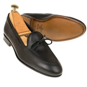 Best Sale Carmina MOCASSINS AVEC NOEUD FEMME RUSTICALF NOIR | BLACK