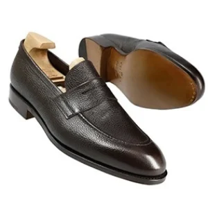 Store Carmina MOCASSINS PENNY LOAFER EN KARAGRAIN MARRON | BROWN