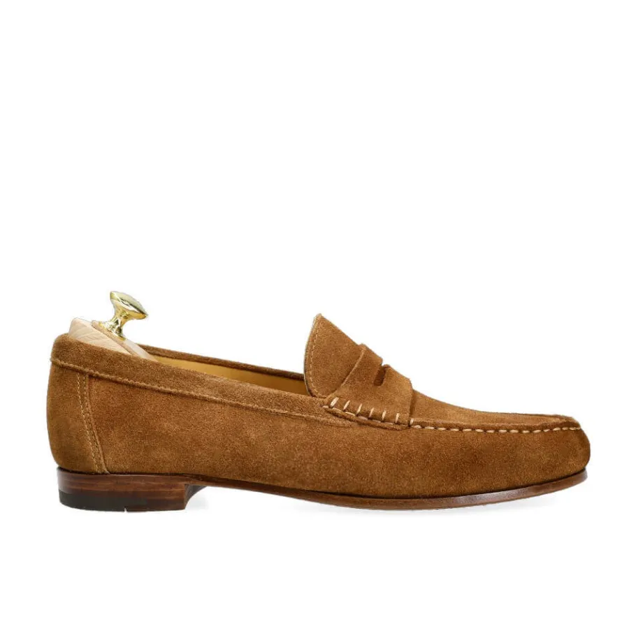 mocassins_penny_pour_hommes_en_daim_repello_tann__carmina_2.webp Discount Carmina MOCASSINS PENNY POUR HOMMES EN DAIM REPELLO TANNÉ | TANNED