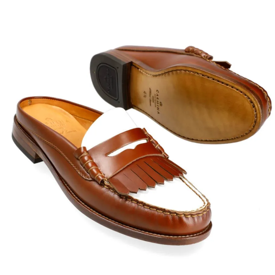 mules_femme_chaussures_tan_et_blanc_rois__carmina_1.webp Fashion Carmina MULES FEMME CHAUSSURES TAN ET BLANC ROIS | TANNED/WHITE