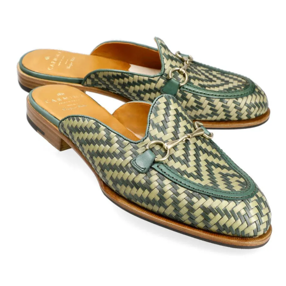 mules_femmes_chaussures_vert_tress__carmina_0.webp Hot Carmina MULES FEMMES CHAUSSURES VERT TRESSÉ | GREENARMY
