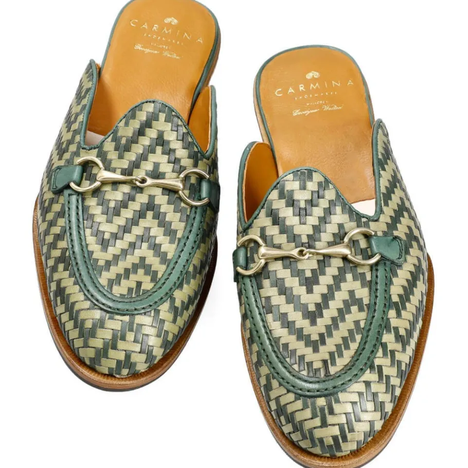 mules_femmes_chaussures_vert_tress__carmina_3.webp Hot Carmina MULES FEMMES CHAUSSURES VERT TRESSÉ | GREENARMY