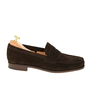 Shop Carmina NON DOUBLÉ PENNY LOAFERS 80579 GENOVA BROWN