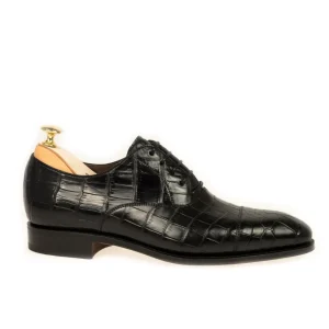 New Carmina OXFORD A BOUT DROIT ALLIGATORE NOIR | BLACK