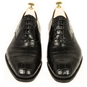 New Carmina OXFORD A BOUT DROIT ALLIGATORE NOIR | BLACK