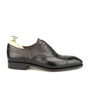 Shop Carmina OXFORD A BOUT DROIT CHAUSSURES LEZARD NOIR |