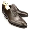 Clearance Carmina OXFORD A BOUT DROIT CHAUSSURES MARRON BOXCALF |