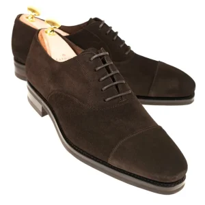 Shop Carmina OXFORD A BOUT DROIT CHAUSSURES MARRON DAIM | BROWN