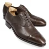 Store Carmina OXFORD A BOUT DROIT CHAUSSURES MARRON PECARI | BROWN