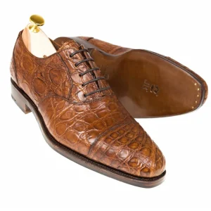 Best Carmina OXFORD A BOUT DROIT CROCODILE TAN | TANNED