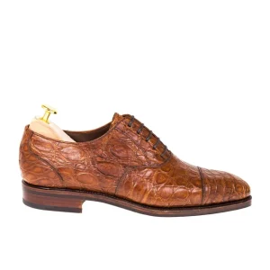 Best Carmina OXFORD A BOUT DROIT CROCODILE TAN | TANNED