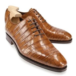 Online Carmina OXFORD UNE PIECE ALLIGATOR NOIR | TANNED