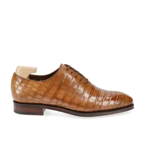 Online Carmina OXFORD UNE PIECE ALLIGATOR NOIR | TANNED