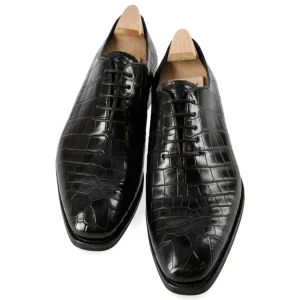 New Carmina OXFORD UNE PIECE ALLIGATOR NOIR | BLACK