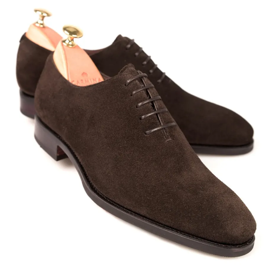 oxford_une_piece_chaussures_marron_daim__carmina_0.webp Sale Carmina OXFORD UNE PIECE CHAUSSURES MARRON DAIM | BROWN