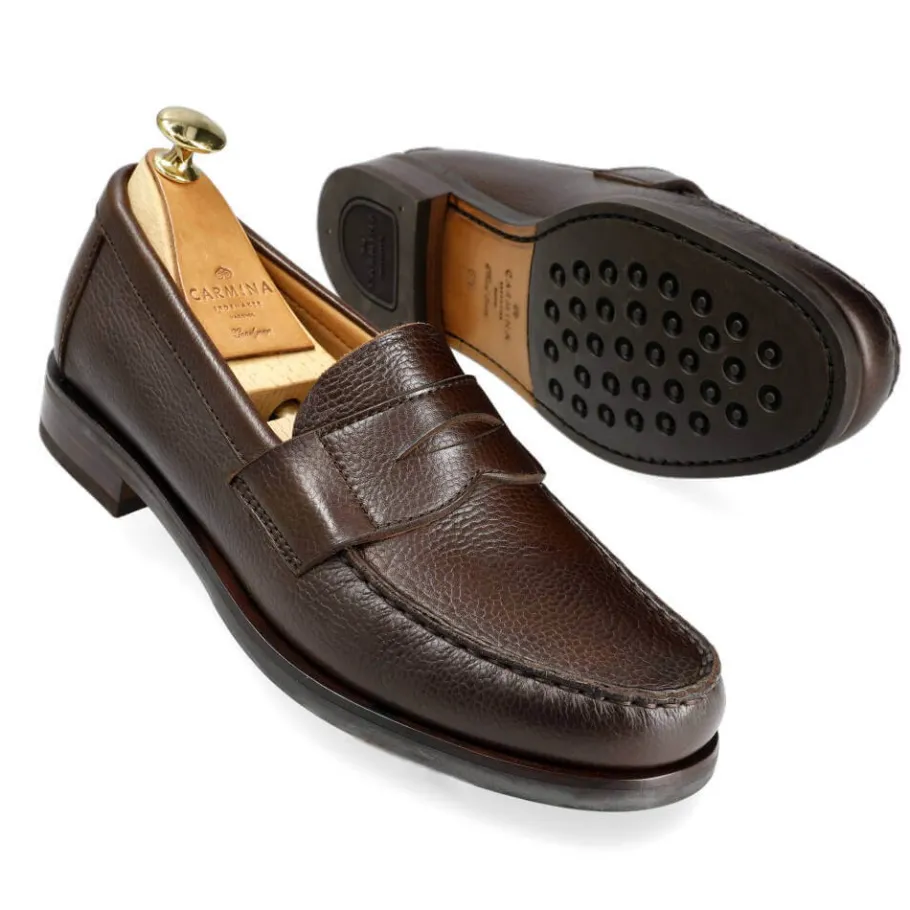 penny_loafers_marron_karagrein__carmina_1.webp Outlet Carmina PENNY LOAFERS MARRON KARAGREIN | BROWN
