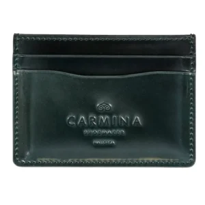 Discount Carmina PORTE CARTES EN CORDOVAN VERT GREEN