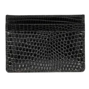 Best Sale Carmina PORTE CARTES EN LEZARD NOIRE BLACK