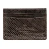 Discount Carmina Porte-cartes fin en lézard marron BROWN