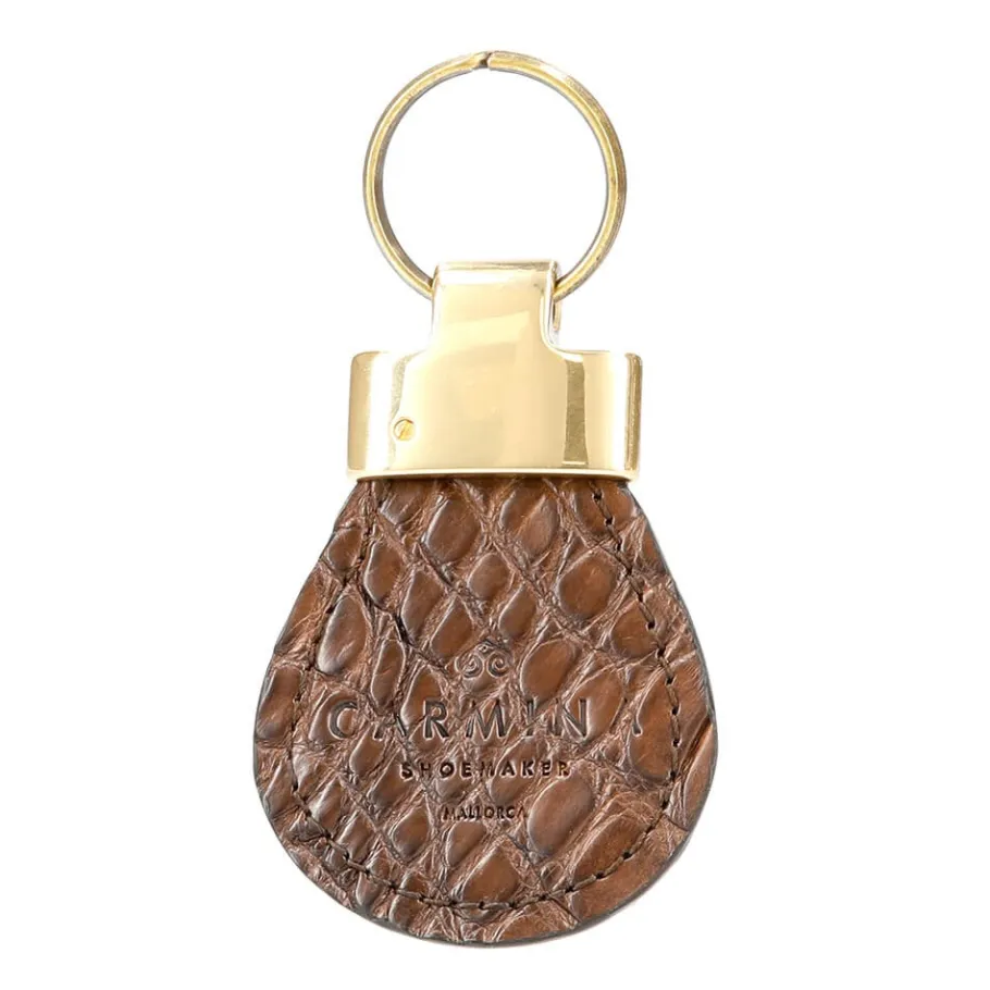 portecls_en_cuir_de_crocodile_0.webp Hot Carmina PORTE-CLÉS EN CUIR DE CROCODILE BROWN