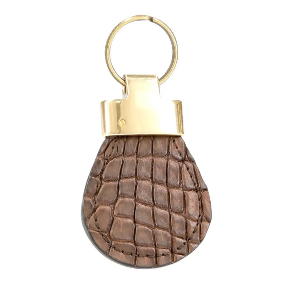 portecls_en_cuir_de_crocodile_1.webp Hot Carmina PORTE-CLÉS EN CUIR DE CROCODILE BROWN