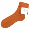 New Carmina RUST WOOL AND CASHMIRE SOCKS ORANGE